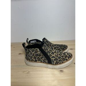 Toms Bryce‎ Tan Classic Leopard Print Suede Slip On Sneakers Women's Size 6 Z6